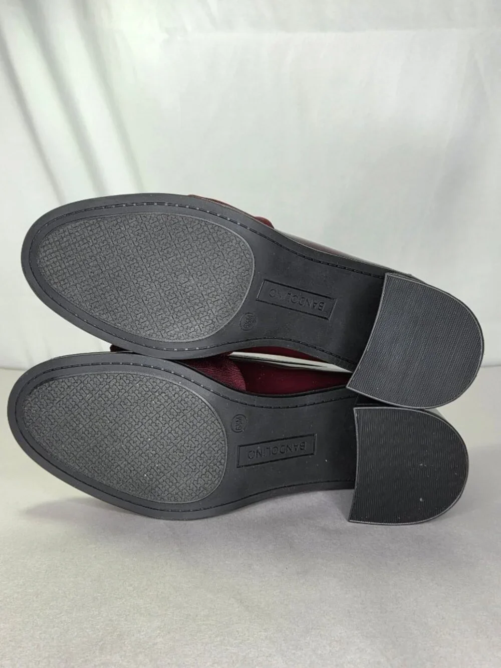 Bandolino Korrar Bow Stacked Block Heel Loafers Dark Red Patent : 7 M